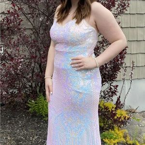 David’s Bridal iridescent prom dress
